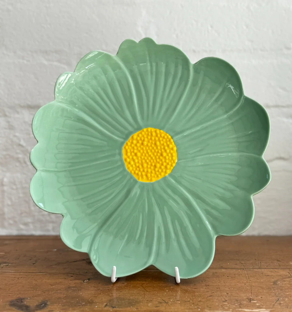 Green & Yellow Flower Plate