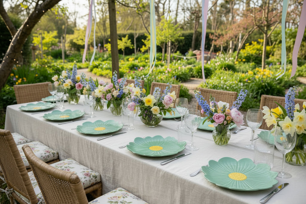 Green & Yellow Flower Plate