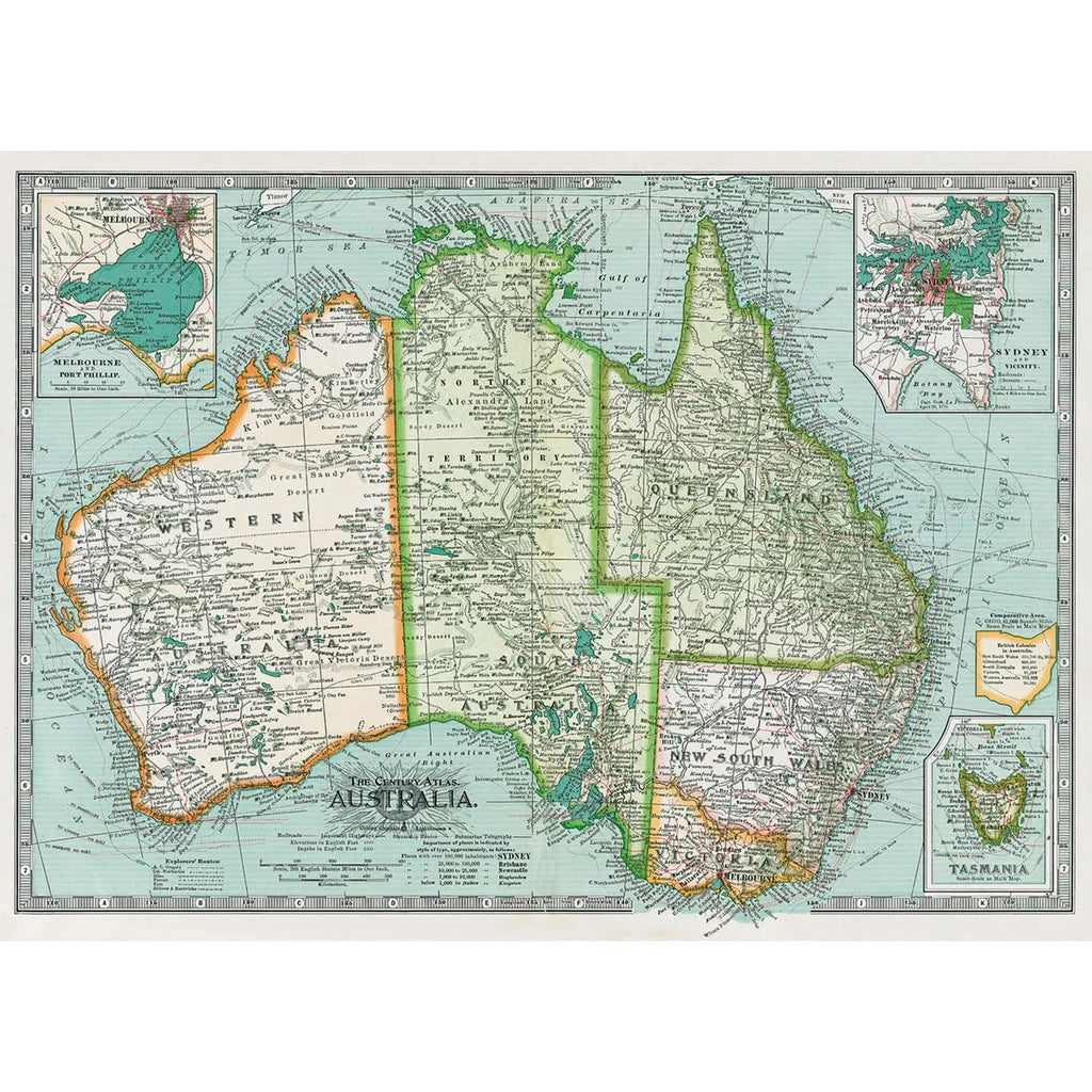 Cavallini Vintage Australia Map