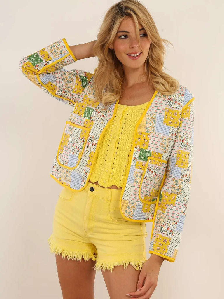 Patchwork Quilted Jacket - Sunshine