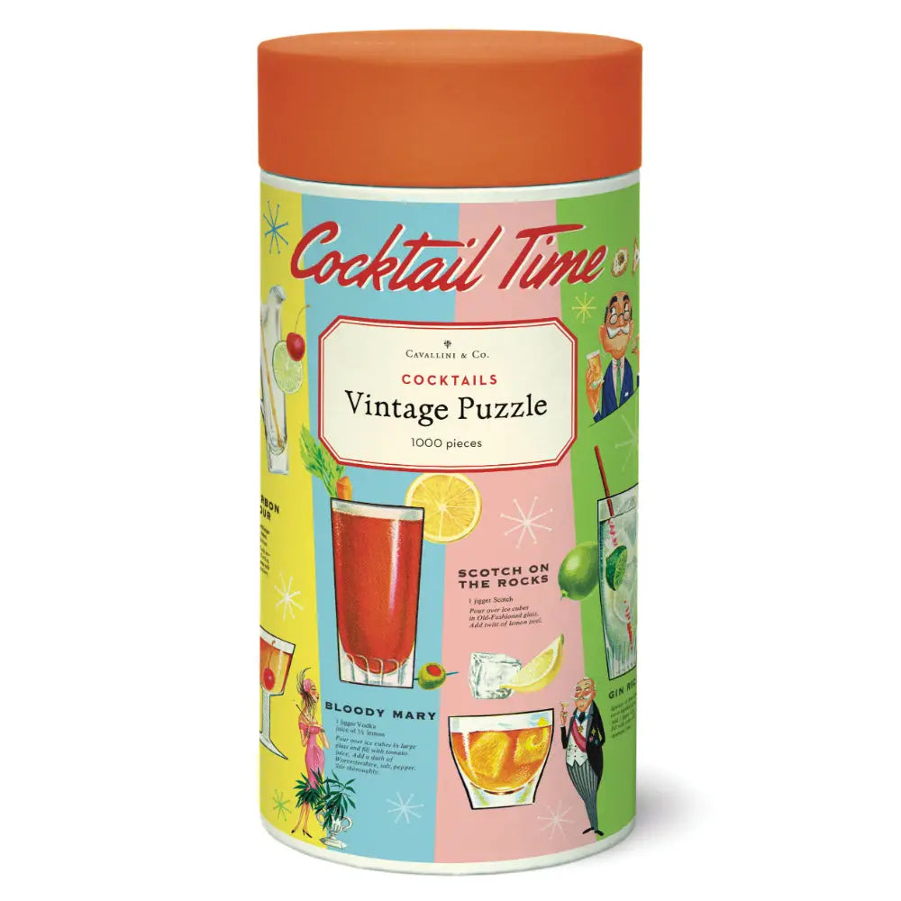 Cavallini Vintage Cocktails Puzzle - 1000 pc