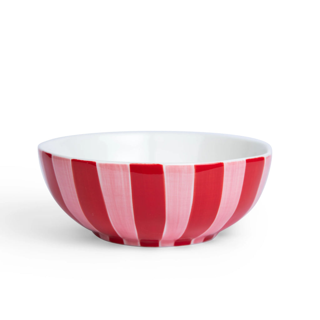 Pink and red striped bowls - medium