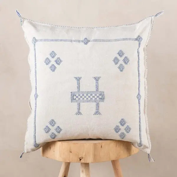 Handmade Vintage Berber Cactus Silk Cushion Cover