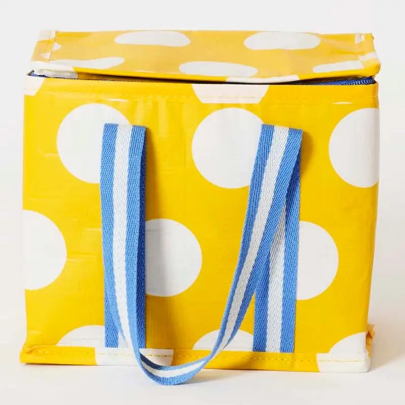 Mini Insulated Tote – Yellow Polka Dot