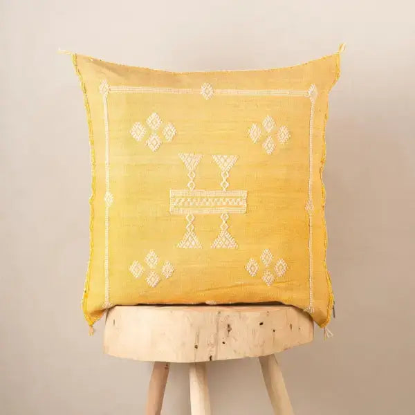 Handmade Vintage Berber Cactus Silk Cushion Cover