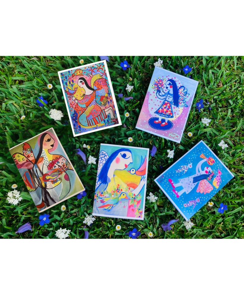 Mixed pack of 5 Greeting Cards by Nadine Sawyer