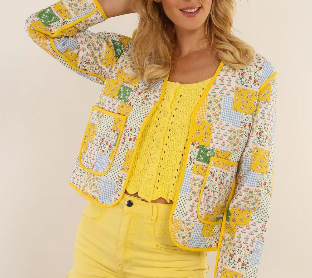 Patchwork Quilted Jacket - Sunshine