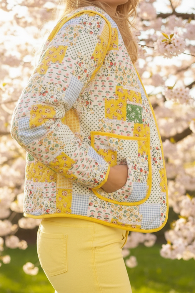 Patchwork Quilted Jacket - Sunshine