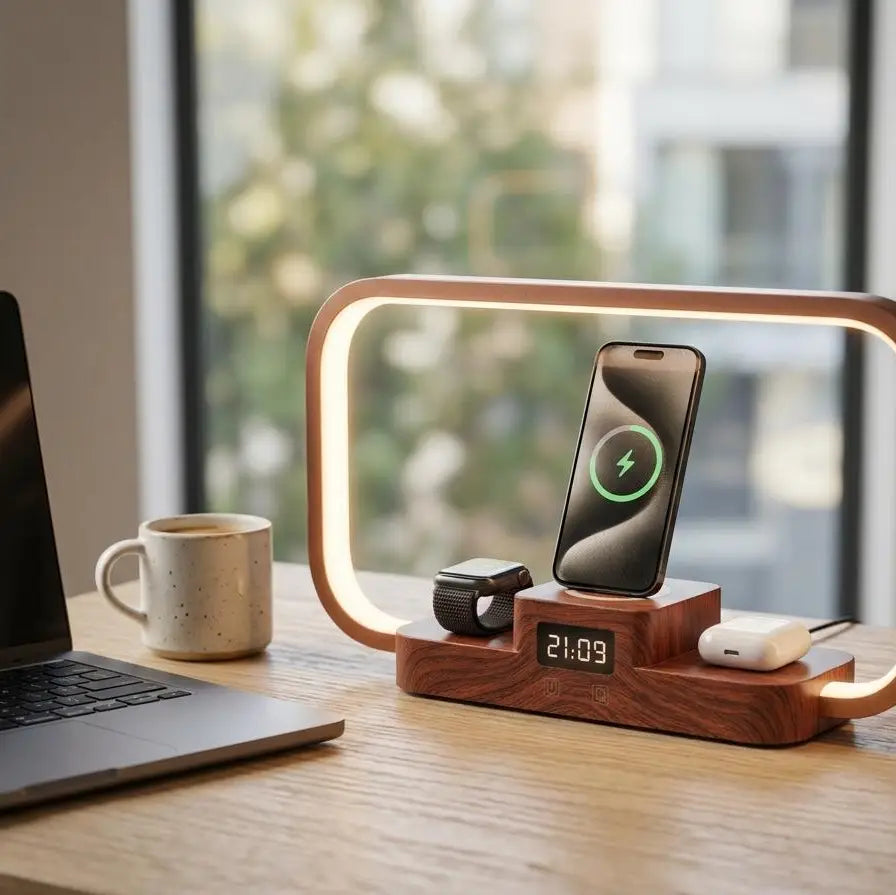 3-in-1 Magsafe Charging Station Lamp with Clock