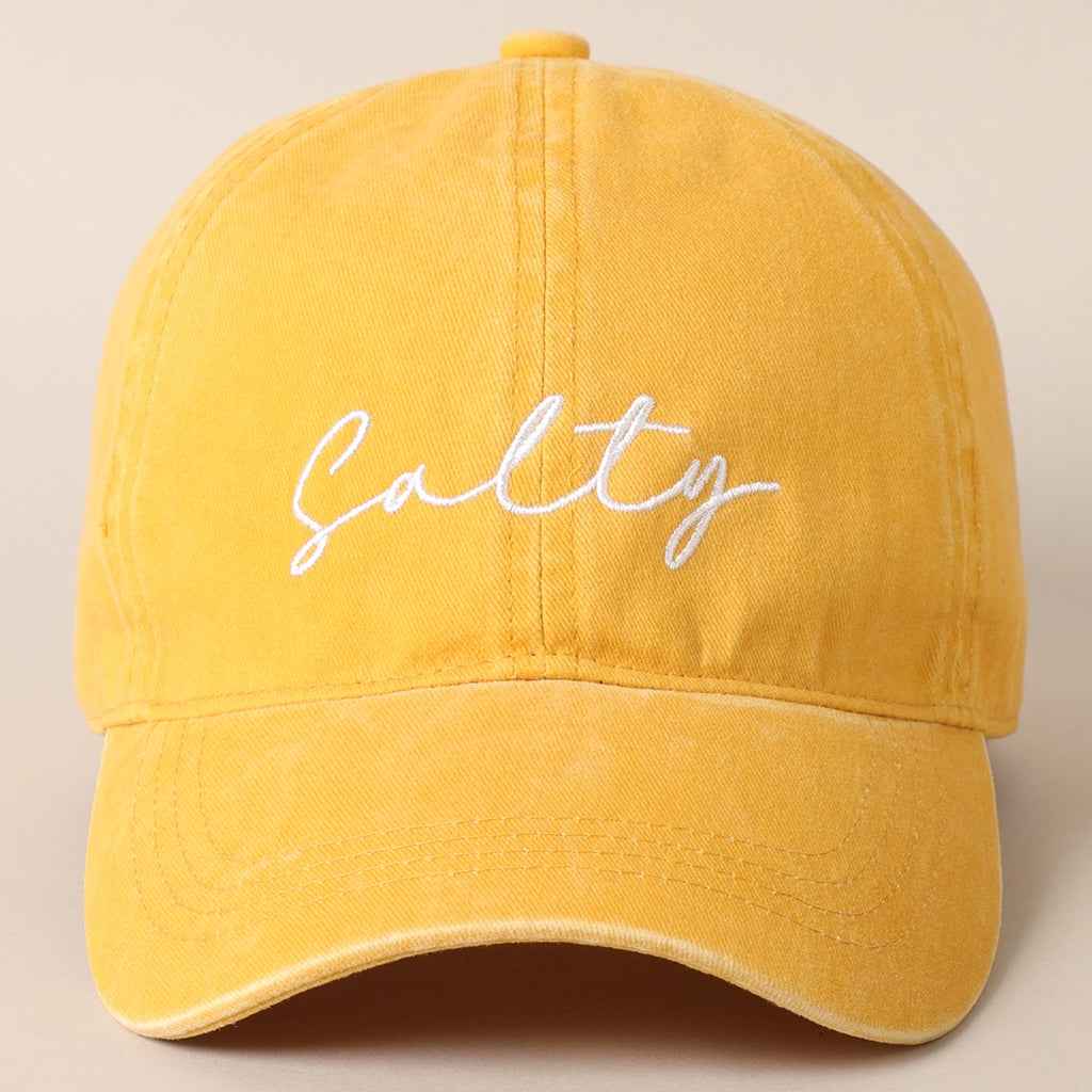 Embroidered Baseball Cap - Mustard 'Salty'