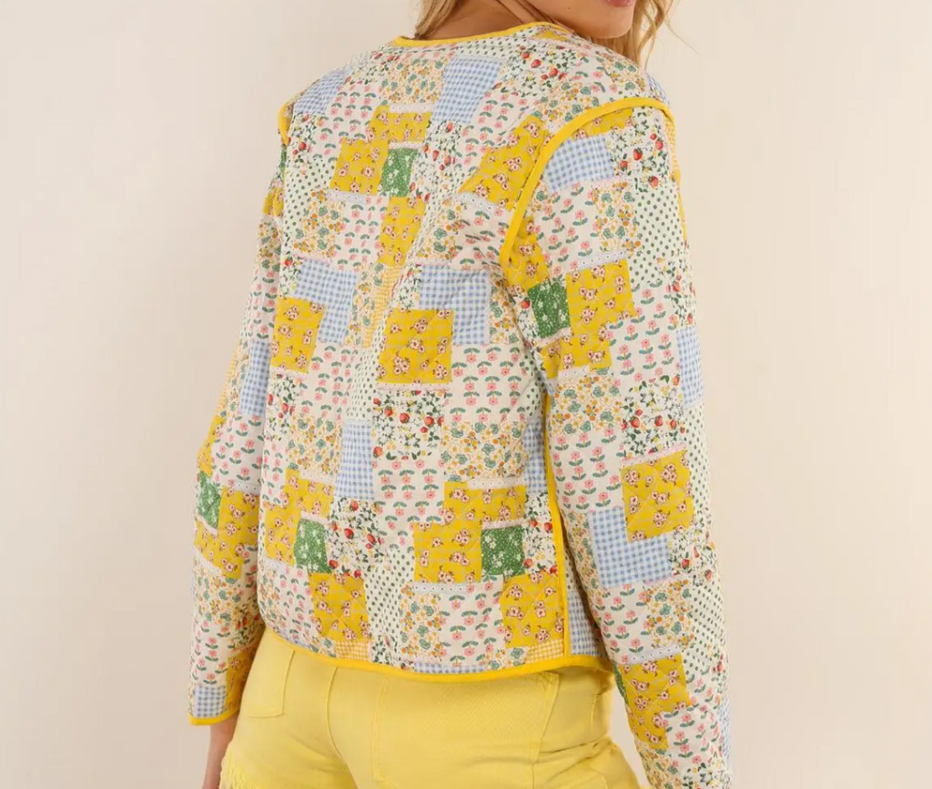 Patchwork Quilted Jacket - Sunshine