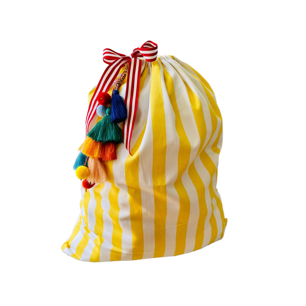 Santa Sack - Summer Yellow & White Stripe