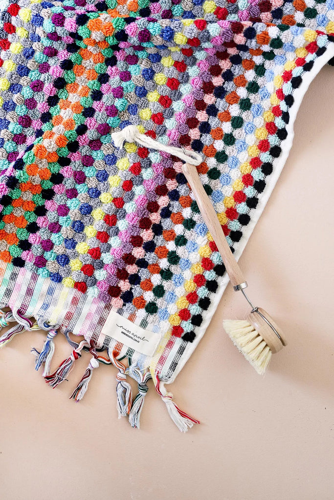 Pompom Turkish Cotton Bath Sheet - Candy