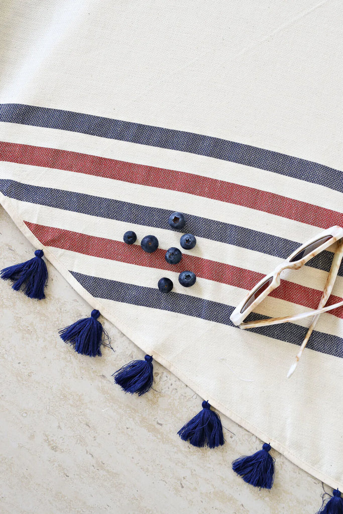 Tropez Picnic Mat - Navy and Red