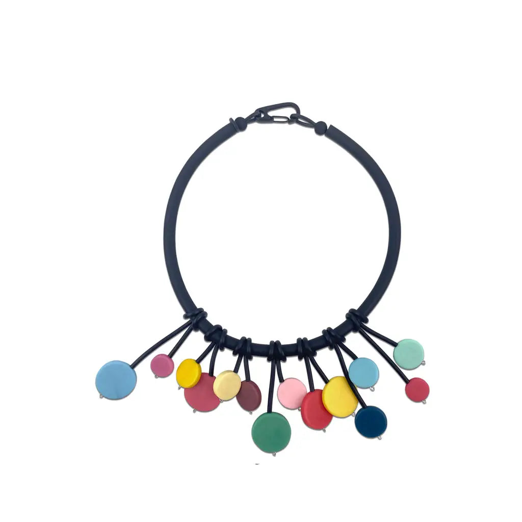 Modern Art Necklace. Multi color, modern short design